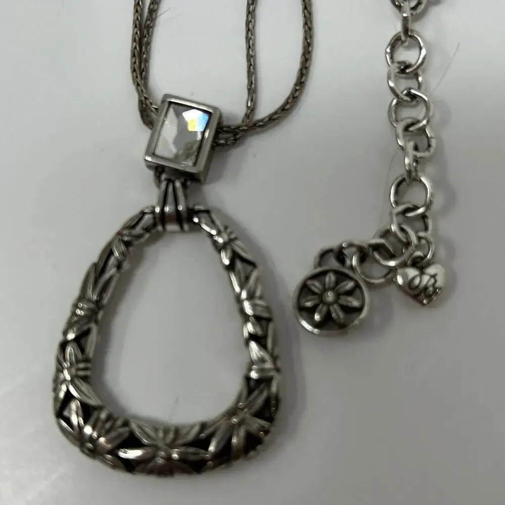 Vintage Brighton Silver teardrop pendant necklace